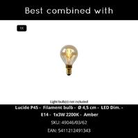 Lucide SUZY - Tafellamp - Ø 12 cm - 1xE14 - Zwart - thumbnail