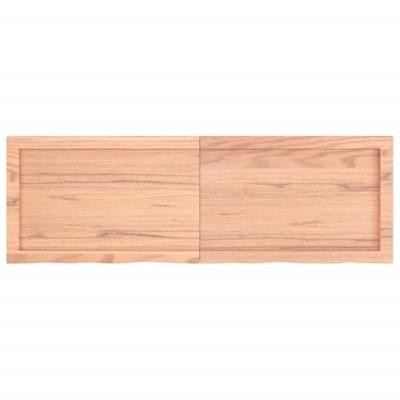 Wandschap 120x40x(2-4)cm behandeld massief eikenhout lichtbruin