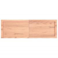 Wandschap 120x40x(2-4)cm behandeld massief eikenhout lichtbruin - thumbnail