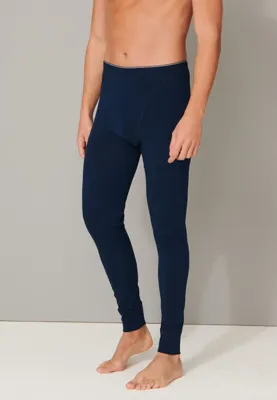Heren Onderbroek lang 95/5 - Biologisch katoenen lange heren pantalon met sluiting - Zwart en Blauw