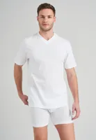 2-pack heren American T-Shirts v-hals - Wijde heren ondershirts - Stevige katoenen kwaliteit - 100% katoen wit - thumbnail