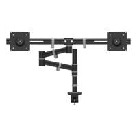 Viewgo Monitor Arm 133 - Bevestigingskit (bureauklembevestiging, paal, draaibare arm, bevestiging met bout erdoor, 2 interface-beugels) voor 2 LCD-schermen - staal - zwart - thumbnail