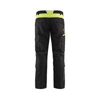 Blåkläder Industrie werkbroek stretch met kniezakken 14481832 | Zwart/High-Vis Geel | Maat 52 - 7330509760185 - thumbnail