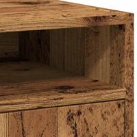 Kast met wielen 33x38x60 cm bewerkt hout oud houtkleurig - thumbnail