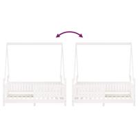 Kinderbedframe 70x140 cm massief grenenhout wit - thumbnail