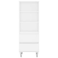 Hoge kast 40x36x110 cm bewerkt hout wit - thumbnail