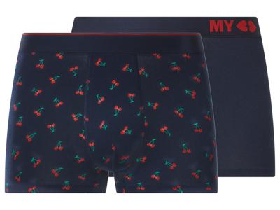 esmara Men Set van 2 heren boxers (Kersen/marineblauw, L)