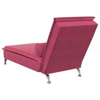 Massage chaise longue met bolster fluweel wijnrood - thumbnail