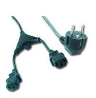 Netsnoer (C13) splitter VDE 2 meter Zwart - thumbnail