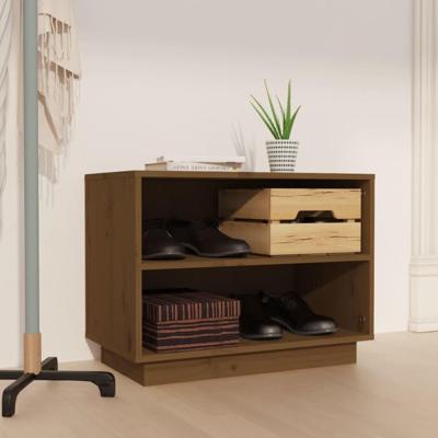 VidaXL Schoenenkast 60x34x45 cm massief grenenhout honingbruin VidaXL Schoenenkast 60x34x45 cm massief grenenhout honingbruin