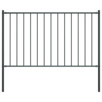 Hekpaneel met palen 1,7x1 m gepoedercoat staal antraciet - thumbnail
