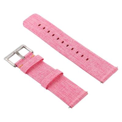 Eenvoudige mode canvas polsband voor Fitbit versa (roze)