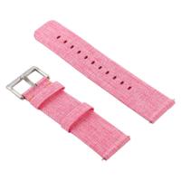 Eenvoudige mode canvas polsband voor Fitbit versa (roze) - thumbnail