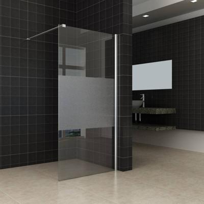 Wiesbaden Comfort inloopdouche 700 x 2000 x 10 mm nano helder glas met melkglas middenband/chroom 20.4205 Wiesbaden Comfort inloopdouche 700 x 2000 x 10 mm nano helder glas met melkglas middenband/chroom 20.4205
