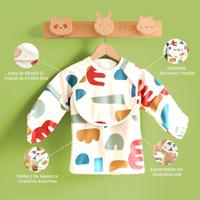 Meegroeislabbetje met mouwen 2-in-1 BEABA Playful beige - thumbnail