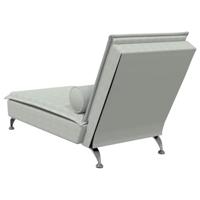 Massage chaise longue met bolster fluweel lichtgrijs - thumbnail