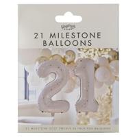 Ginger Ray folieballon mijlpaal 21 jaar | 10 stuks - thumbnail