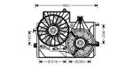 KADER + DUBBELE KOELVENTILATOR Meriva 1.7 DTi 3781747 - thumbnail