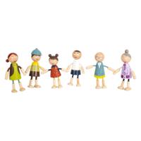 Small Foot houten poppenhuis familie buigbaar, 6st. - thumbnail