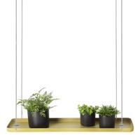 Esschert Design plantenblad hangend rechthoekig l goudkleurig - thumbnail