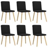 Eetkamerstoelen 6 st stof zwart - thumbnail