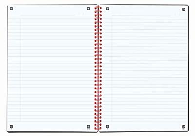 Oxford BLACK N&apos; RED spiraalblok kunststof, 140 bladzijden ft A4, gelijnd