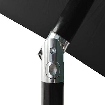VidaXL Parasol 3-laags met aluminium paal 2 m zwart - thumbnail