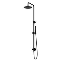 Hotbath Cobber M438 regendoucheset met omstel en 150cm doucheslang met 20cm ronde hoofddouche ronde handdouche zwart mat M438BL1 - thumbnail