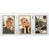 Haes Deco Houten Fotolijst Triple Fevik in wit met bruin voor 3 foto's 10x15 - TP11215 - thumbnail