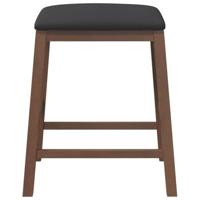 Barstoelen met kussens 2 st massief hout rubber bruin - thumbnail