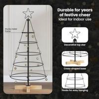 Kerst Cone Boom met standaard Zwart 90 cm Staal - thumbnail