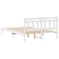 Bedframe met hoofdeinde Wit 120 x 190 cm Grenenhout - thumbnail