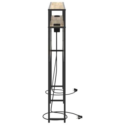 Opberghoofdbord met plank Sonoma eiken 135 cm Bewerkt hout