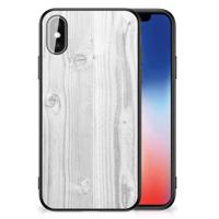 iPhone X | Xs Houten Print Telefoonhoesje White Wood - thumbnail