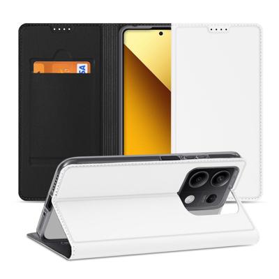 Stand Case Hoesje Xiaomi Redmi Note 13 5G Wit met Pashouder Stand Case Hoesje Xiaomi Redmi Note 13 5G Wit met Pashouder