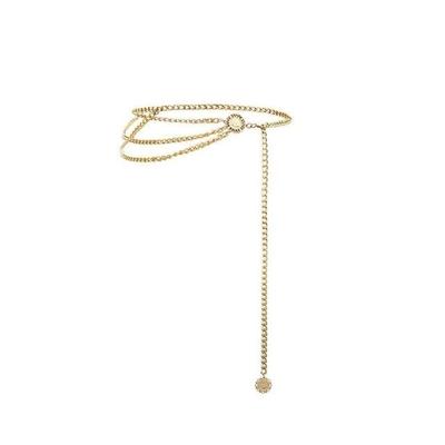 Retro sexy Taille Chain hoge taille metalen franjes gordel (goud)