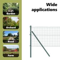 VidaXL Hek met paal groen 0,8 x 10 m staal en pvc - thumbnail