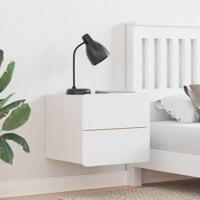 Nachtkastje met lade Wit 39 x 34 x 33 cm Massief grenenhout - thumbnail