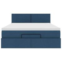 Bed met matras 140x190 cm stof blauw - thumbnail