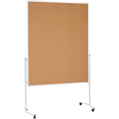 magnetoplan Presentatiebord 2111124 (l x b x h) 1730.00 x 1200 x 1500 mm Kurk Bruin Tweezijdig te gebruiken, Incl. rollen, Prikbord 2111124