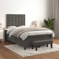 Boxspring met matras fluweel donkergrijs 120x190 cm - thumbnail
