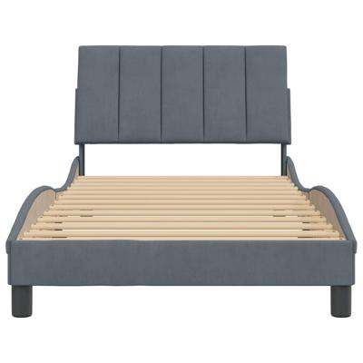 Bedframe zonder matras 100x200 cm fluweel donkergrijs
