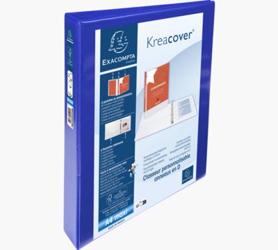 Exacompta Kreacover personaliseerbare ringmap blauw 2 ringen van 25 mm Exacompta Kreacover personaliseerbare ringmap blauw 2 ringen van 25 mm