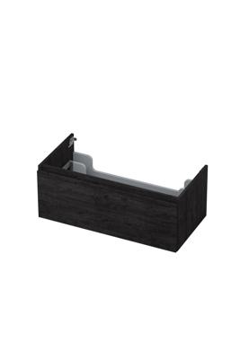 INK - Onderkast 1 Lade Greeploos met Houten Keerlijst - 900x450x350 Mm - Houtskool Eiken