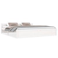 Bedframe massief hout wit 180x200 cm - thumbnail