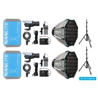 Nanlite FC-60B LED Bi-color Spot Light dual kit (with light stand and softbox) - thumbnail