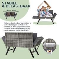 Solar tuinlamp wicker hoogte 50cm - thumbnail