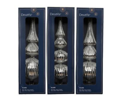 Piek glas L7,2b7,2h31 cm zilver a3 Decoris - Decoris Piek glas L7,2b7,2h31 cm zilver a3 Decoris - Decoris