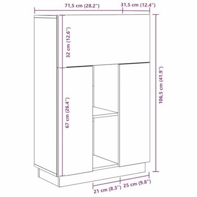Bureau met plank Grijs 71,5 x 31,5 x 106,5 cm Bewerkt hout