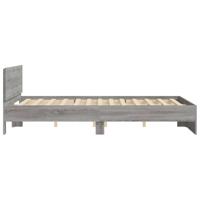Bedframe met hoofdeinde grijs sonoma eikenkleurig 140x190 cm - thumbnail